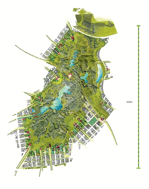Le projet du Central Park du Grand Paris – Source : CDU -Castro Denissof & associés- LesEnR