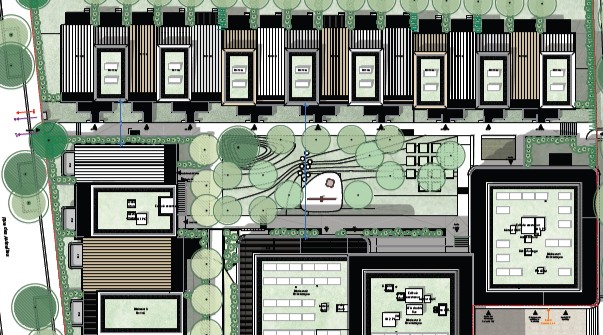 Plan masse du projet M3.1 des bas heurts à Noisy le Grand